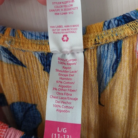 No Boundaries - Tropical Print Yellow Off-The-Shoulder Maxi Dress w/ Slit - Picture 6 of 12